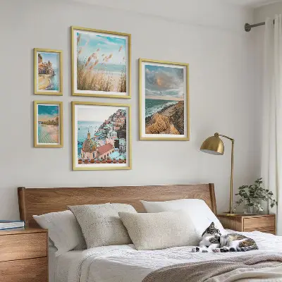 Plážové krajiny světa v rámu jako polyptych