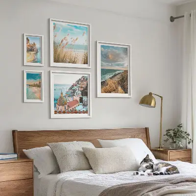 Plážové krajiny světa v rámu jako polyptych
