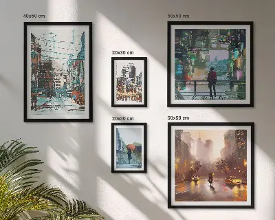 Sada obrazů do ložnice moderní městské scenérie
