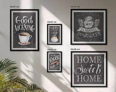 Sada obrazů do ložnice s motivem rustikální kávy