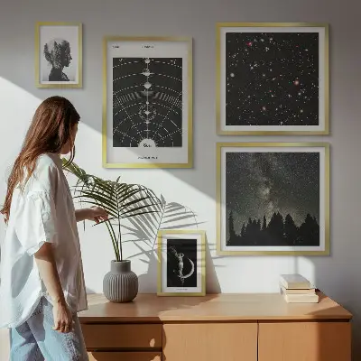 Sada obrazů do ložnice kosmické inspirace s galaxií
