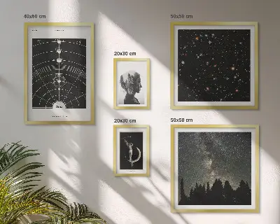 Sada obrazů do ložnice kosmické inspirace s galaxií