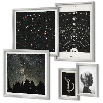 Sada obrazů do ložnice kosmické inspirace s galaxií