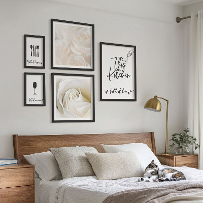 Sada obrazů do ložnice Stylová rostlinná dekorace do kuchyně