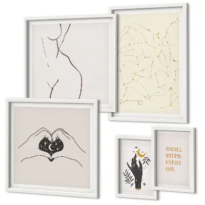 Poliptyk v rámu minimalistické vesmírné motivy