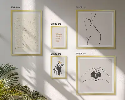Poliptyk v rámu minimalistické vesmírné motivy