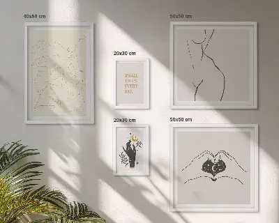 Poliptyk v rámu minimalistické vesmírné motivy