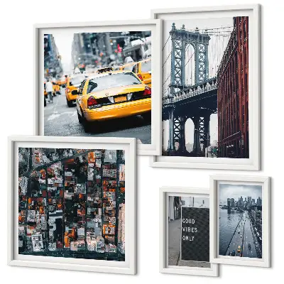 Sada obrazů do ložnice okouzlující výhledy na New York