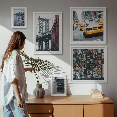 Sada obrazů do ložnice okouzlující výhledy na New York