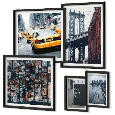 Sada obrazů do ložnice okouzlující výhledy na New York
