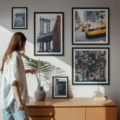 Sada obrazů do ložnice okouzlující výhledy na New York