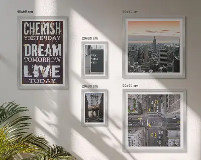 Sada obrazů do ložnice s inspirativními městskými slogany