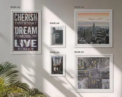 Sada obrazů do ložnice s inspirativními městskými slogany