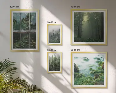 Sada obrazů do ložnice zelené krajiny s lesy a vegetací