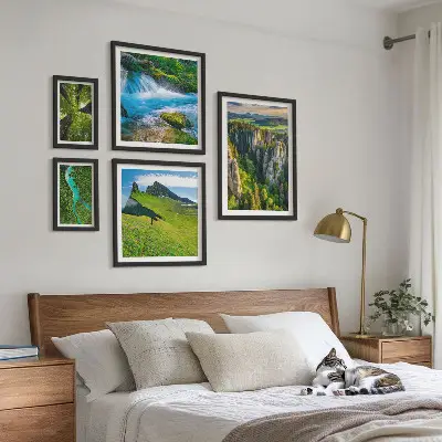 Sada obrazů do ložnice s motivem krajiny hor, řek a lesů