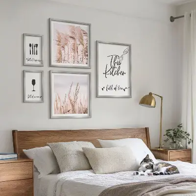 Sada obrazů do ložnice v motivu boho kuchyně