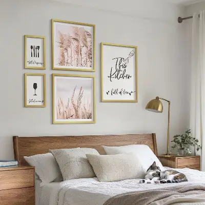 Sada obrazů do ložnice v motivu boho kuchyně