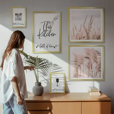 Sada obrazů do ložnice v motivu boho kuchyně