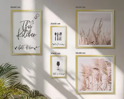 Sada obrazů do ložnice v motivu boho kuchyně