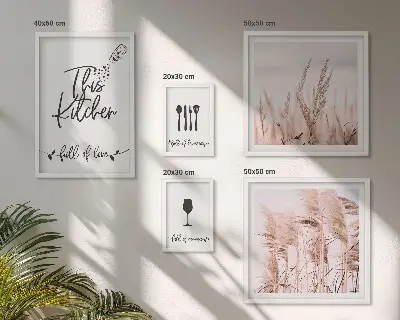 Sada obrazů do ložnice v motivu boho kuchyně