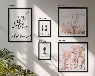 Sada obrazů do ložnice v motivu boho kuchyně