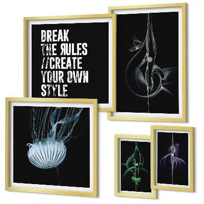 Sada obrazů do ložnice s abstraktními kreativními motivy