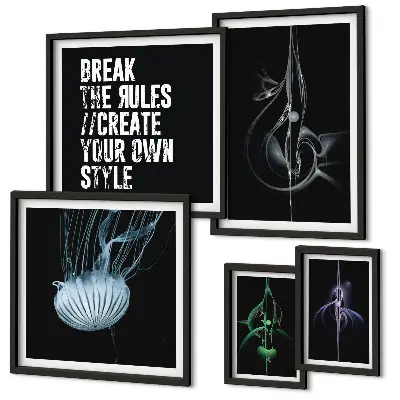 Sada obrazů do ložnice s abstraktními kreativními motivy
