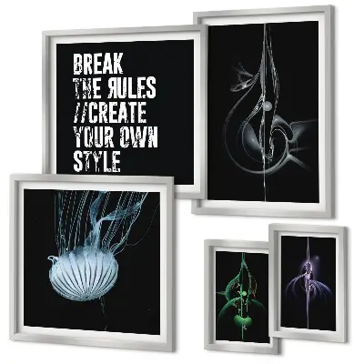Sada obrazů do ložnice s abstraktními kreativními motivy