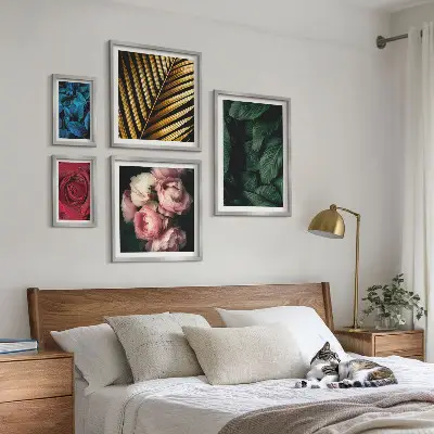 Rostlinné květinové motivy poliptyk v rámu