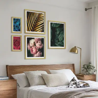 Rostlinné květinové motivy poliptyk v rámu