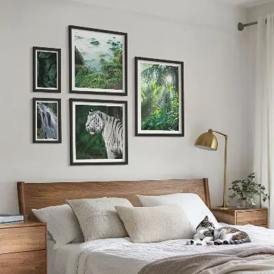 Sada obrazů do ložnice tropická zvířata