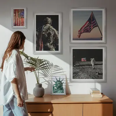 Sada obrazů do ložnice americká symbolika historie