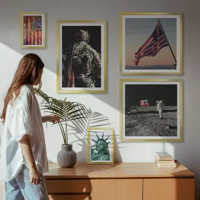 Sada obrazů do ložnice americká symbolika historie