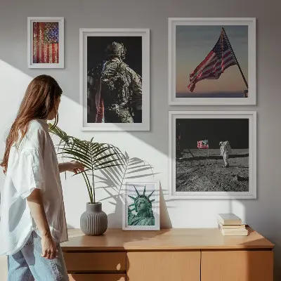 Sada obrazů do ložnice americká symbolika historie