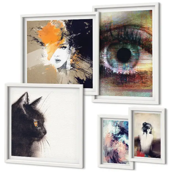 Abstrakce moderního umění v rámu jako polyptych