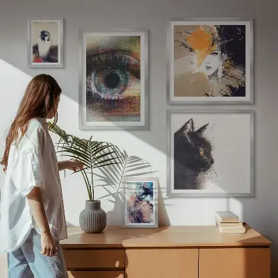 Abstrakce moderního umění v rámu jako polyptych