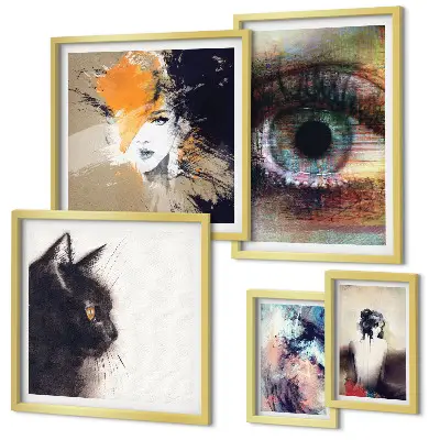 Abstrakce moderního umění v rámu jako polyptych