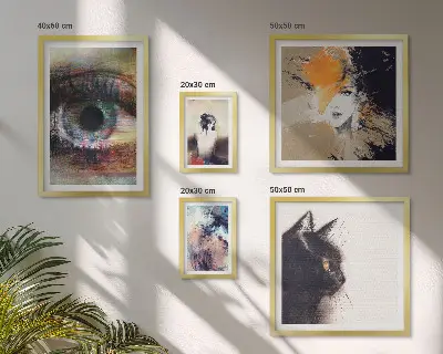 Abstrakce moderního umění v rámu jako polyptych