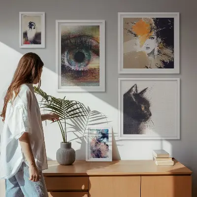 Abstrakce moderního umění v rámu jako polyptych