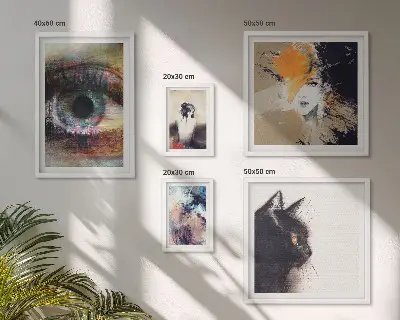 Abstrakce moderního umění v rámu jako polyptych
