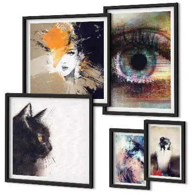 Abstrakce moderního umění v rámu jako polyptych