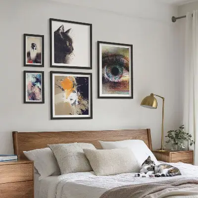 Abstrakce moderního umění v rámu jako polyptych