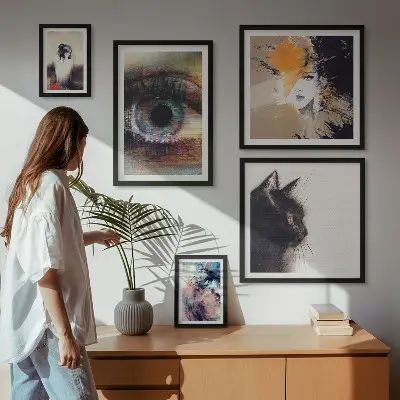 Abstrakce moderního umění v rámu jako polyptych