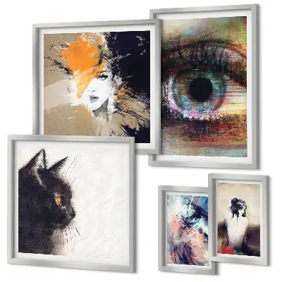 Abstrakce moderního umění v rámu jako polyptych