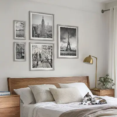 Architektonické ikony městských krajin poliptyk v rámu