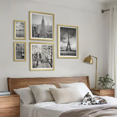 Architektonické ikony městských krajin poliptyk v rámu