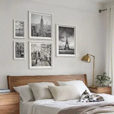 Architektonické ikony městských krajin poliptyk v rámu