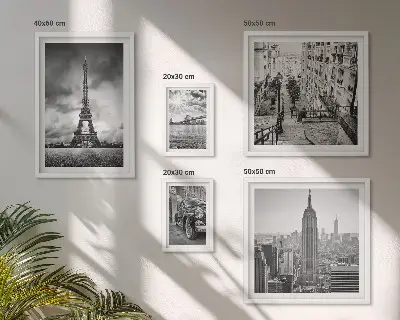Architektonické ikony městských krajin poliptyk v rámu