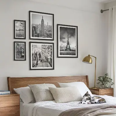 Architektonické ikony městských krajin poliptyk v rámu