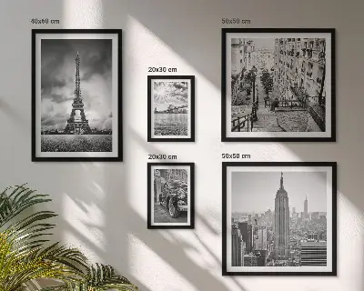 Architektonické ikony městských krajin poliptyk v rámu
